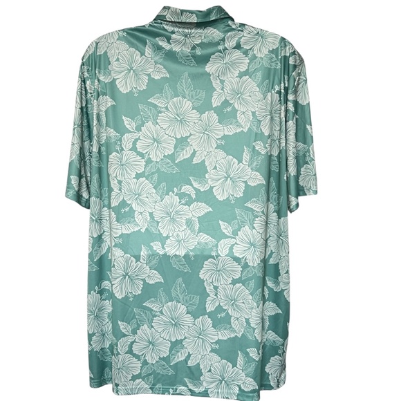 Reyn Spooner Polo Shirt Brrr Triple Chill Cooling Size 3XL Green Floral New NWT - Picture 3 of 8